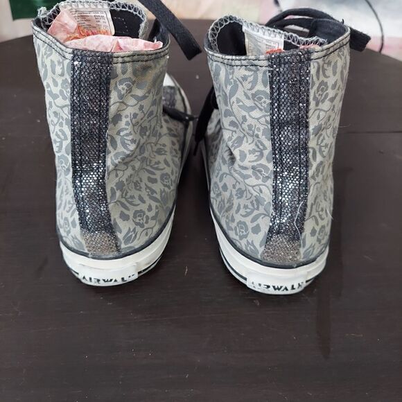 AIRWALK WOMENS GREEN FLORAL COTTON CANVAS HIGH TOP SNEAKERS SIZE 11 - Picture 3 of 6